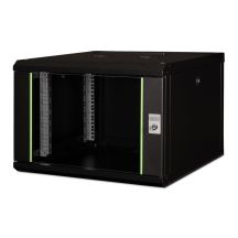 Digitus Unique 19" 7U 600x600 Wand-Netzwerkschrank, Glastür, schwarz, ungeteilt, montiert, 100 kg