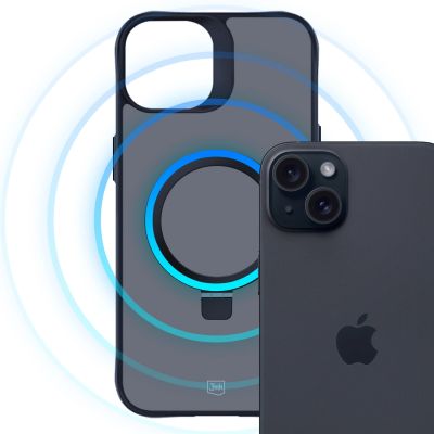9. 3mk Smoke Case Mag&Stand Hülle für Apple iPhone 15 plus – Schwarz
