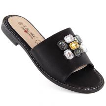 S.Barski W OLI262A schwarze Zirkonium-Flip-Flops