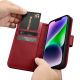 16. iCarer Wallet Case 2in1 Cover iPhone 14 Plus Anti-RFID Leder Flip Cover Rot (WMI14220727-RD)