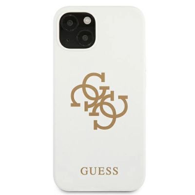3. Guess GUHCP13SLS4GGWH iPhone 13 mini 5,4" weiß/weißes Hartschalenetui Silikon 4G Logo