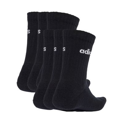 6. adidas Linear Crew Socken, gepolstert, 6er-Pack, schwarz, JL6094