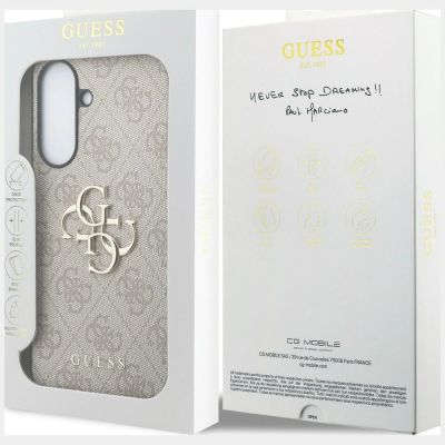 8. Guess Lederhülle mit Metalllogo für Samsung Galaxy A37 5G – Rosa