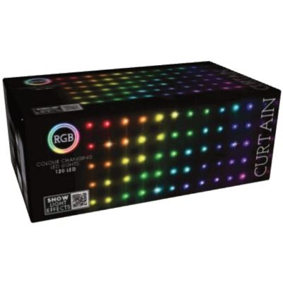 Weihnachtsbaumbeleuchtung, Lichtvorhang für den Außenbereich/Innenbereich, 120 LEDs, 300 x 60 cm, mit Fernbedienung, RGB-Farben