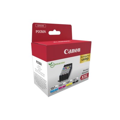 2. Canon 1998C007 Tintenpatrone, 4 Stück, Original Schwarz, Cyan, Magenta, Gelb