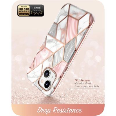4. Supcase Cosmo Hülle für iPhone 14 Plus – rosa Marmor