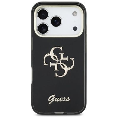 3. Guess IML 4G Script Metallhülle für iPhone 17 Pro Max – Schwarz