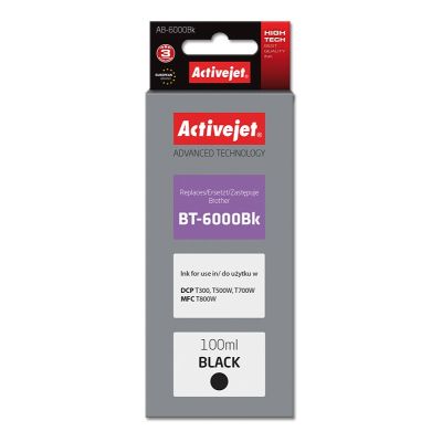 Activejet AB-6000BK Tintenflasche (Ersatz für Brother BT-6000BK; Supreme; 100 ml; Schwarz)
