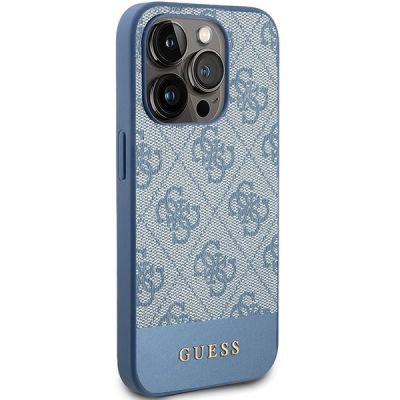 4. Guess 4G Stripe Collection Hülle für iPhone 15 Pro – blau
