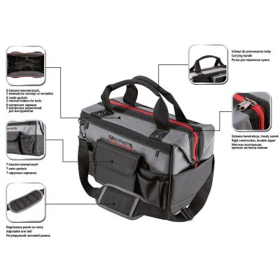 Graphitfarbene Handtasche/Schultertasche 58G092
