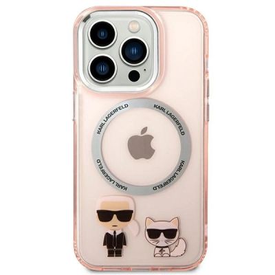 3. Karl Lagerfeld KLHMP14LHKCP iPhone 14 Pro 6.1" Hardcase pink/pink Karl & Choupette Aluminium Magsafe