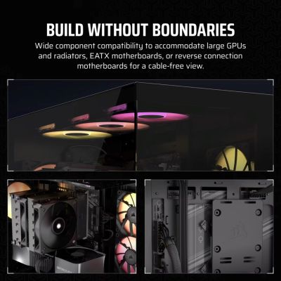 9. Corsair 3500X RSR ARGB Midi-Tower-Gehäuse mit Seitenwand aus gehärtetem Glas, Schwarz