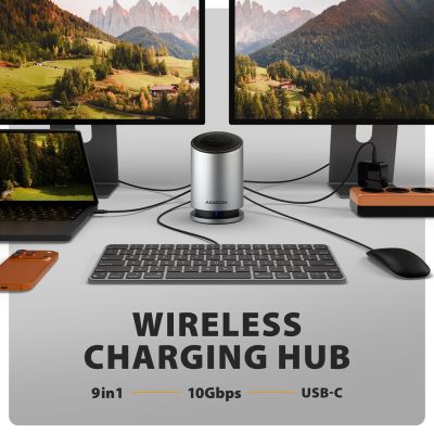 2. Axagon HMC-WL9 kabelgebundene Dockingstation, USB 3.2 Gen 2 (3.1 Gen 2) Type-C, Grau