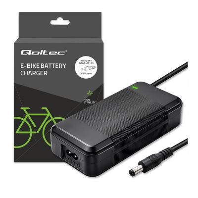 Qoltec Schnellladegerät für Elektroroller und -fahrräder 36 V | 42 V | 4 A | 5,5 x 2,1 cm + Stromkabel