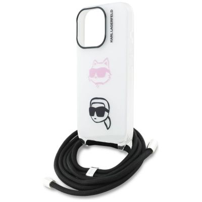 5. Karl Lagerfeld IML Crossbody Karl&Choupette Head Case für iPhone 16 Pro - Weiß