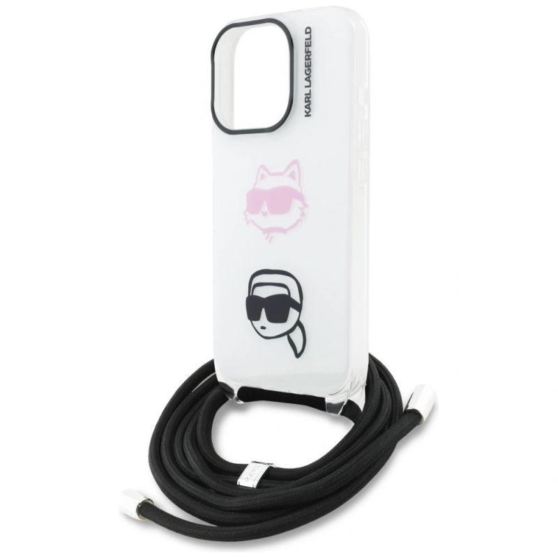 5. Karl Lagerfeld IML Crossbody Karl&Choupette Head Case für iPhone 16 Pro - Weiß