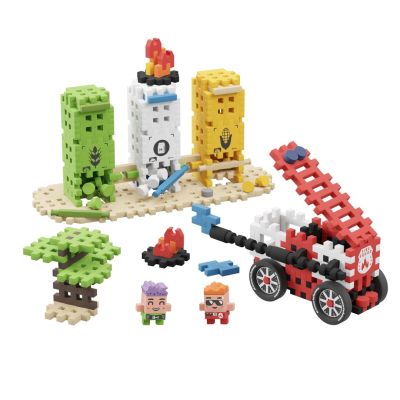 5. MARIOINEX Mini Waffle City Feuerwehr-Action-Bausteine, 148 Teile