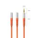 2. Orico AX2-10 Audiokabel mit 3,5-mm-Miniklinkenstecker für Kopfhörer und Mikrofon, 1 m Kabel – orange