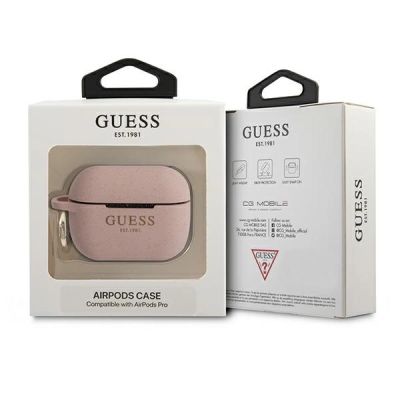 3. Guess, GUAPSGGEP AirPods Pro Cover rosa/rosa Silikon-Glitter
