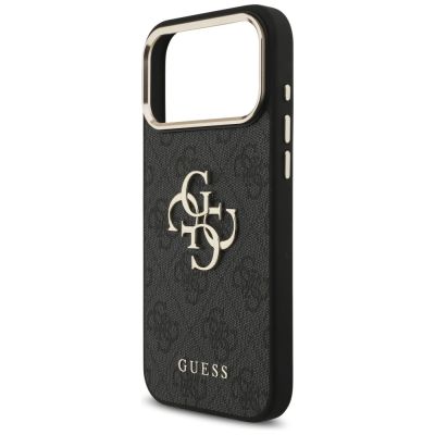 6. Guess 4G Big 4G Classic Logo Hülle für iPhone 17 Pro Max / 18 Pro Max – Schwarz und Gold