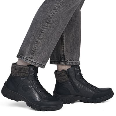 6. Rieker Z7230-00 Wasserdichte Leder-Damenstiefel Schwarz