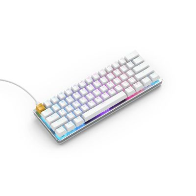 2. Glorious PC Gaming Race GMMK USB QWERTY Tastatur American International Silber, Weiß