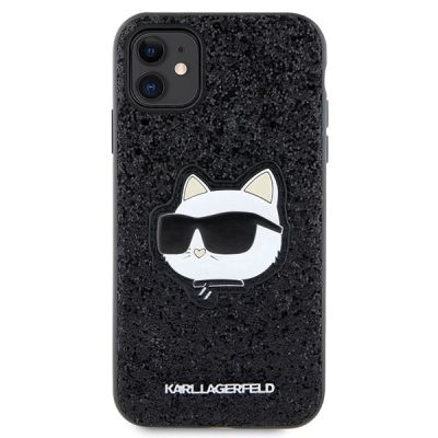 3. Karl Lagerfeld KLHCN61G2CPK iPhone 11 / Xr 6,1" schwarz/schwarzes Hartschalenetui mit glitzerndem Choupette-Patch