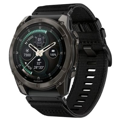 Tech-Protect Nylon Classic Armband für Garmin Fenix ​​5X / 5X Plus / 6X / 6X Pro / 7X / 8 / 8 Pro / 9 / 9 Pro (47 mm) - Schwarz