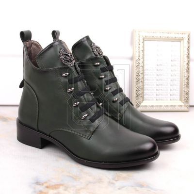 4. Jezzi W JEZ412B isolierte flache Stiefeletten, grün