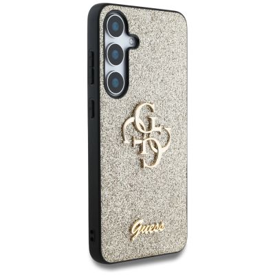4. Guess Fixed Glitter Big 4G Metal Logo Hülle für Samsung Galaxy S25 gold