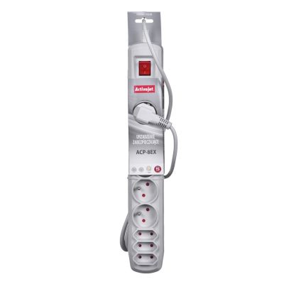 3. Activejet APN-8g/5m-GR Überspannungsschutzleiste (3 x Typ C, 5 x UTE; 10 A; 5 m; grau)