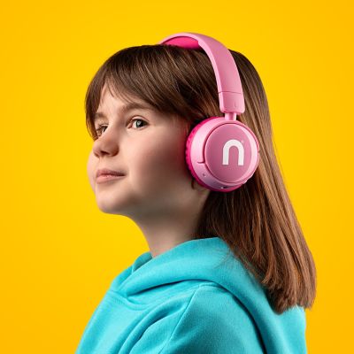 3. Niceboy HIVE Kinder-Headset, pink, mit Stirnband, für Anrufe/Musik/Sport/Alltag