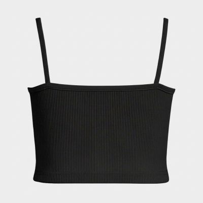 4. Nike Sportswear Essential Rib Crop Top Damen Schwarz/Weiß - DM6737-010