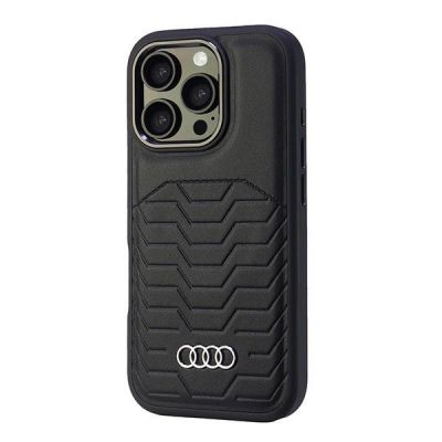3. Audi Kunstleder MagSafe iPhone 16 Pro 6,3" schwarz/schwarz Hardcase AU-TPUPCMIP16P-GT/D3-BK