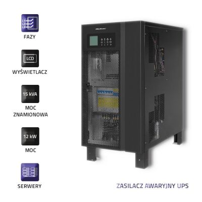 3. QOLTEC 3-Phasen-USV | 15 kVA | 12 kW | LCD