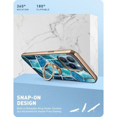 4. IBLSN Cosmo Snap Supcase Hülle für iPhone 13 Pro – blau