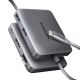 Axagon N HMC-5HL USB-5-Gbit/s-Hub, 2x USB-A, HDMI 4K/60 Hz, RJ-45 GLAN, PD 100 W, USB-C-Kabel, kabelgebunden, USB 3.2 Gen 1 (3.1 Gen 1) Type-C, Silber