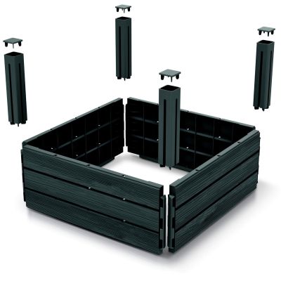 5. Beetrandsockel, 4 Elemente, Holz, Anthrazit