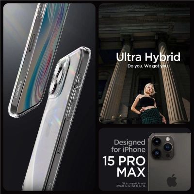 3. Spigen Crystal Hybrid-Hülle für iPhone 15 Pro Max – transparent