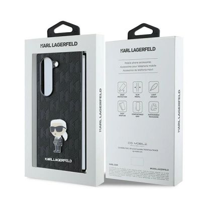 7. Karl Lagerfeld Saffiano Ikonik Pin Hülle für Samsung Galaxy Z Fold 6 – Schwarz