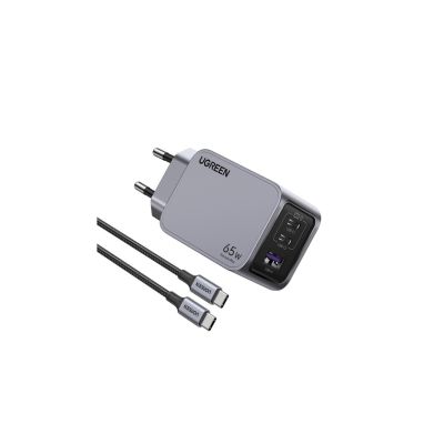 Ugreen Nexode Pro 25871 65W Wandladegerät, GaN, USB + 2x USB-C + 1,5m USB-C-Kabel