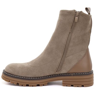 3. Damen-Stiefeletten aus beigem Wildleder M.Daszyński SA259-2