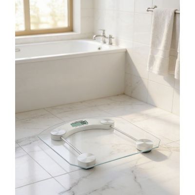 6. Esperanza Pilates EBS008W Badezimmerwaage (transparent)