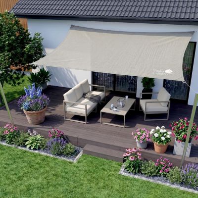 17. GARTENSONNENSEGEL RECHTECKIG 3X2M GRAU
