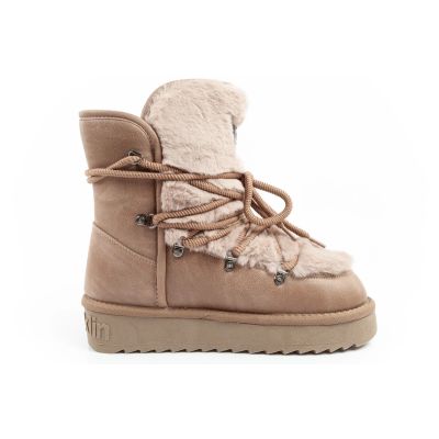13. D.Franklin Damen Winter Schneestiefel, modisches Fellfutter, braun hoch