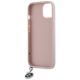 7. Karl Lagerfeld Saffiano Rhinestones & Charm Hülle für iPhone 15 / 14 / 13 – Rosa