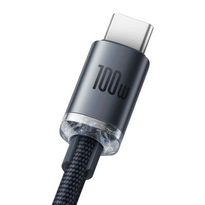 7. Baseus Crystal Shine Series Kabel USB-Kabel für schnelles Aufladen und Datenübertragung USB Typ A - USB Typ C 100W 1,2m schwarz (CAJY000401)