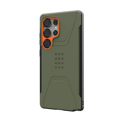 4. Urban Armor Gear Schutzhülle für Zivilisten, 17,3 cm (6,8 Zoll) (Samsung Galaxy S25 Ultra), Olivgrün, Orange