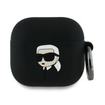 Karl Lagerfeld Silikon Karl Head 3D-Hülle für AirPods 4 – Schwarz