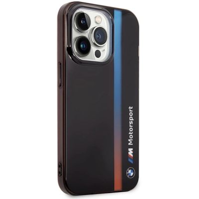 4. Hülle BMW BMHCP14L22HVGV iPhone 14 Pro 6.1" schwarz/schwarz IML Tricolor Stripe
